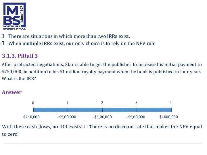 There are situations in which more than two IRRs exist. When multiple