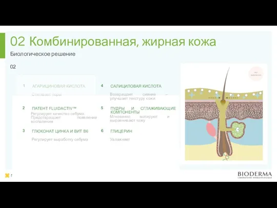 Комбинированная, жирная кожа Биологическое решение 02 02 Нет рефлексии