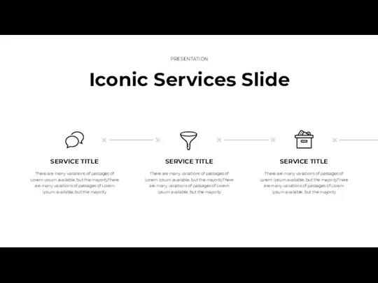 Iconic Services Slide PRESENTATION There are many variations of passages of Lorem