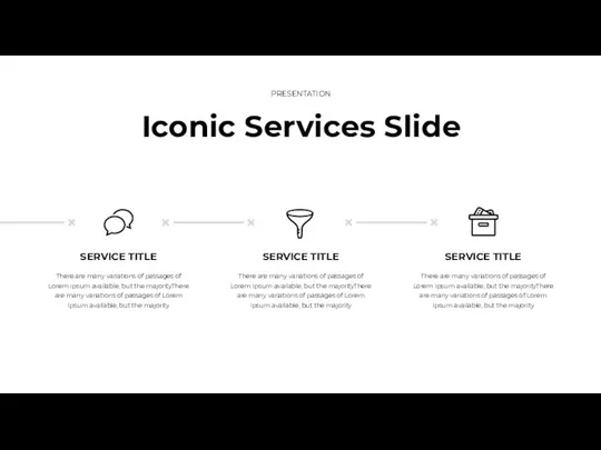 Iconic Services Slide PRESENTATION There are many variations of passages of Lorem