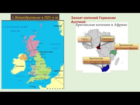 Захват колоний Германии Англией.