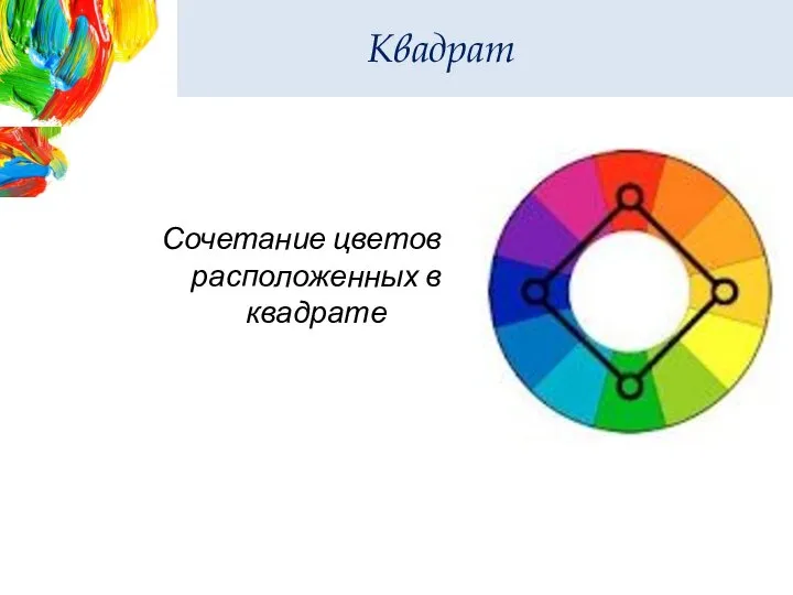 Квадрат Сочетание цветов расположенных в квадрате