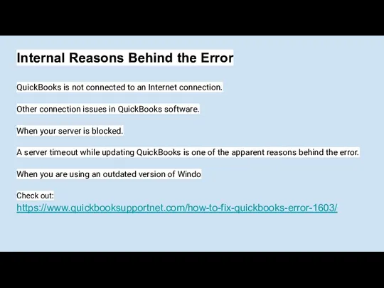 Internal Reasons Behind the Error QuickBooks is not connected to an Internet
