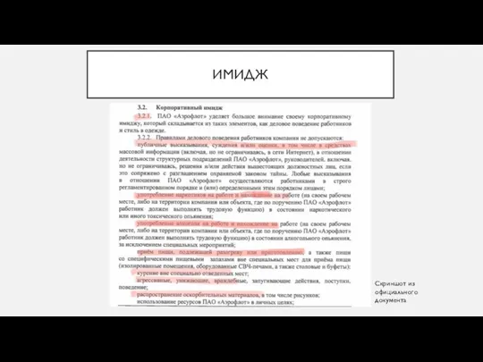 ИМИДЖ Скриншот из официального документа