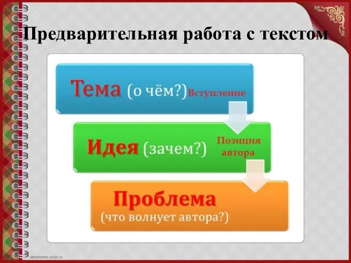 Предварительная работа с текстом