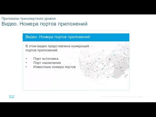 Протоколы транспортного уровня Видео. Номера портов приложений Видео. Номера портов приложений В