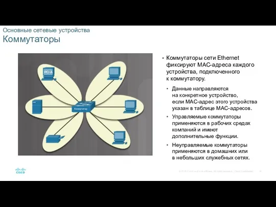 Коммутаторы сети Ethernet фиксируют MAC-адреса каждого устройства, подключенного к коммутатору. Данные направляются