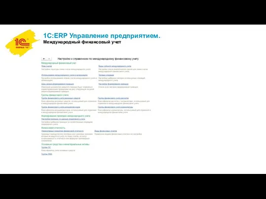 1С:ERP Управление предприятием. Международный финансовый учет