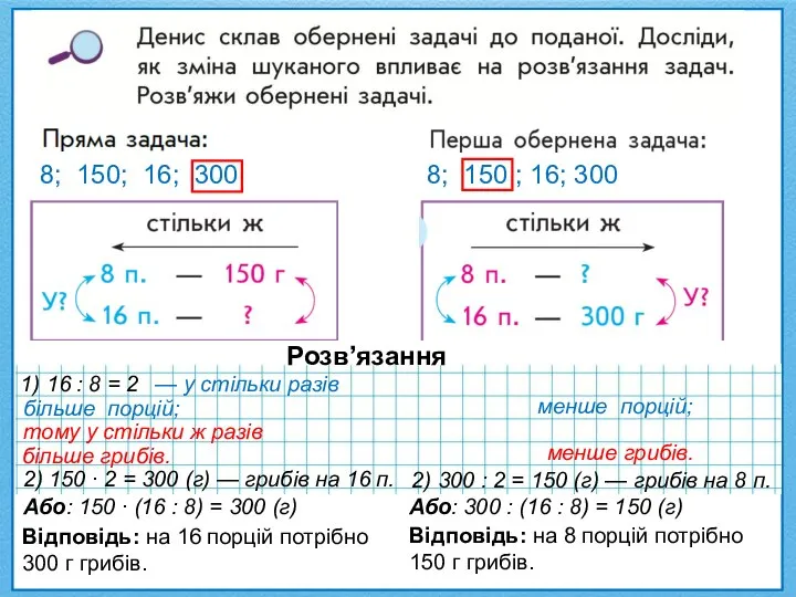 8; 150; 16; 300 8; 150 ; 16; 300 Розв’язання 1) 16