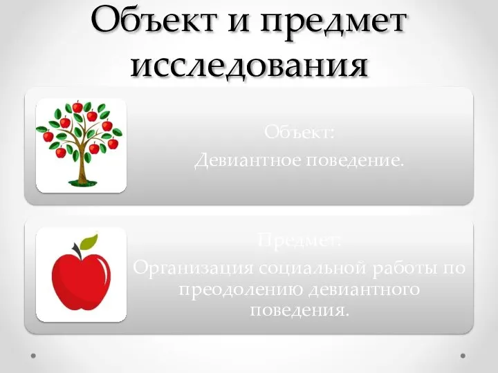 Объект и предмет исследования