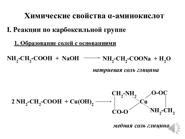 Образование солей реакции