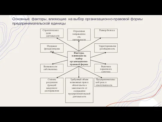 Основные факторы, влияющие на выбор организационно-правовой формы предпринимательской единицы