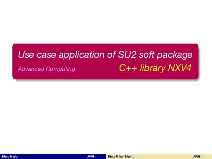 Dima_Maria - Use case application of SU2 soft package