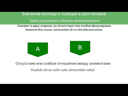 Смотрят в одну сторону, но отсутствует или слабая фокусировка Vaatavad ühes suunas,