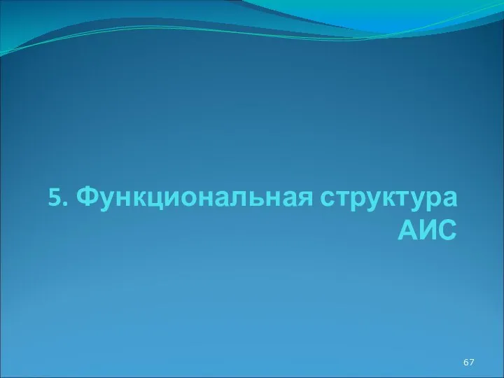 5. Функциональная структура АИС