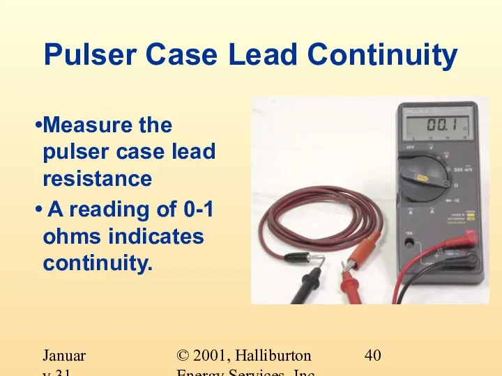 © 2001, Halliburton Energy Services, Inc. January 31, 2001 Pulser Case Lead