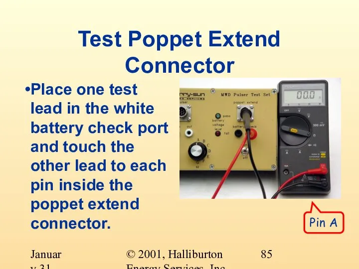 © 2001, Halliburton Energy Services, Inc. January 31, 2001 Test Poppet Extend