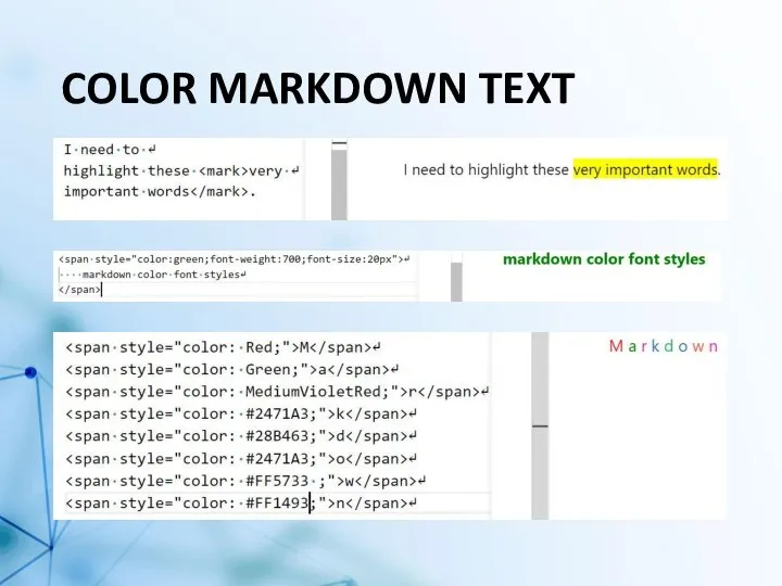 COLOR MARKDOWN TEXT