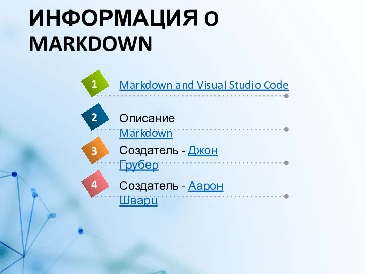 ИНФОРМАЦИЯ O MARKDOWN