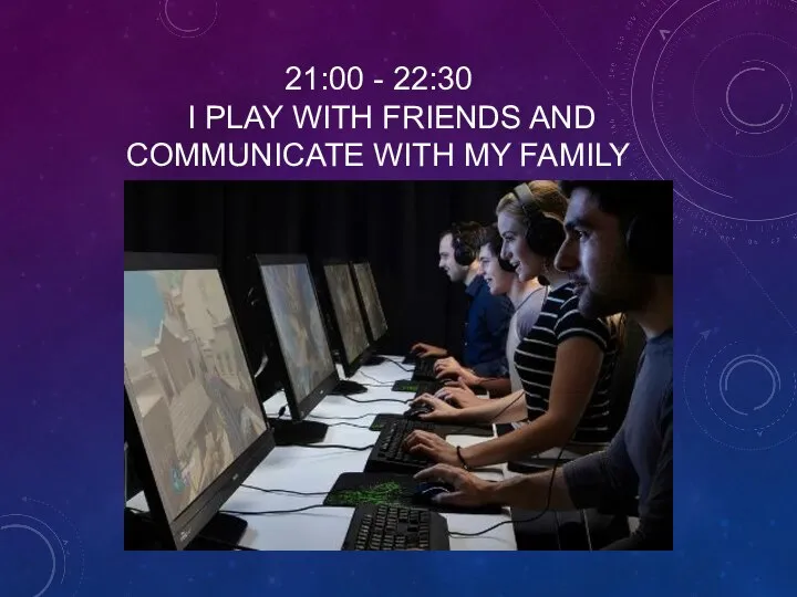 21:00 - 22:30 I PLAY WITH FRIENDS AND COMMUNICATE WITH MY FAMILY