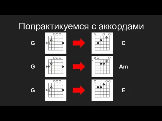 G C Am E G G Попрактикуемся с аккордами