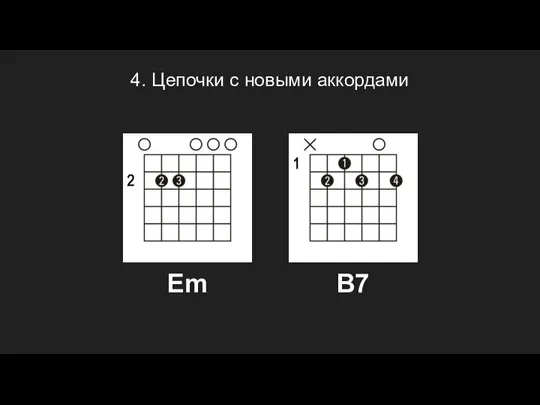 4. Цепочки с новыми аккордами Em B7