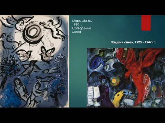 Марк Шагал 1960 г. Сотворение мира Падший ангел, 1923 - 1947 гг.