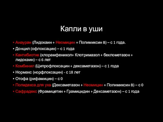 Капли в уши Анауран (Лидокаин + Неомицин + Полимиксин B) – с