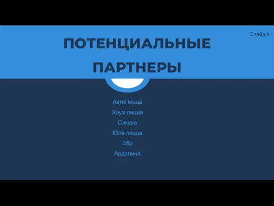 ПОТЕНЦИАЛЬНЫЕ ПАРТНЕРЫ Слайд 6