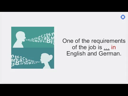 One of the requirements of the job is … in English and German.