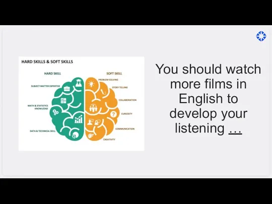 You should watch more films in English to develop your listening …