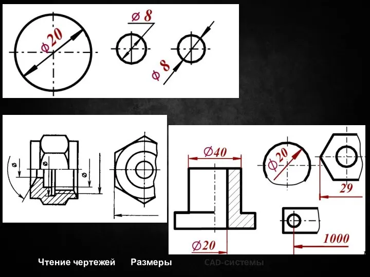 Чтение чертежей Размеры CAD-системы