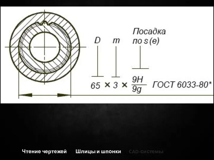 Чтение чертежей Шлицы и шпонки CAD-системы