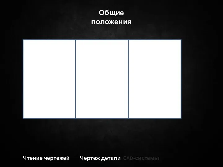 Чтение чертежей Чертеж детали CAD-системы Общие положения