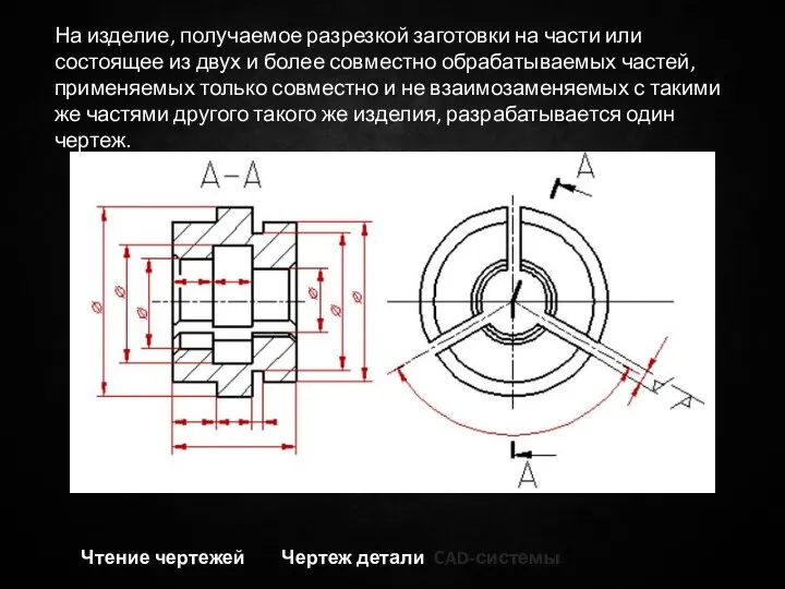 На изделие, получаемое разрезкой заготовки на части или состоящее из двух и