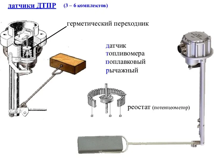 датчики ДТПР датчик топливомера поплавковый рычажный (3 – 6 комплектов) герметический переходник реостат (потенцеометор)