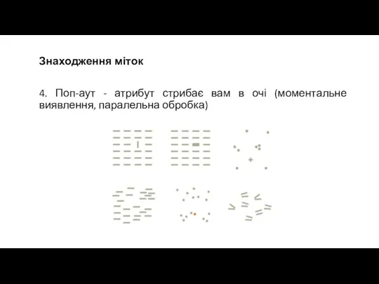 Знаходження міток 4. Поп-аут - атрибут стрибає вам в очі (моментальне виявлення, паралельна обробка)