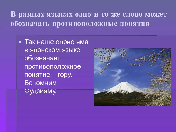 В разных языках одно и то же слово может обозначать противоположные понятия