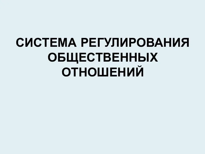 Презентация по праву на тему _Система регулировани