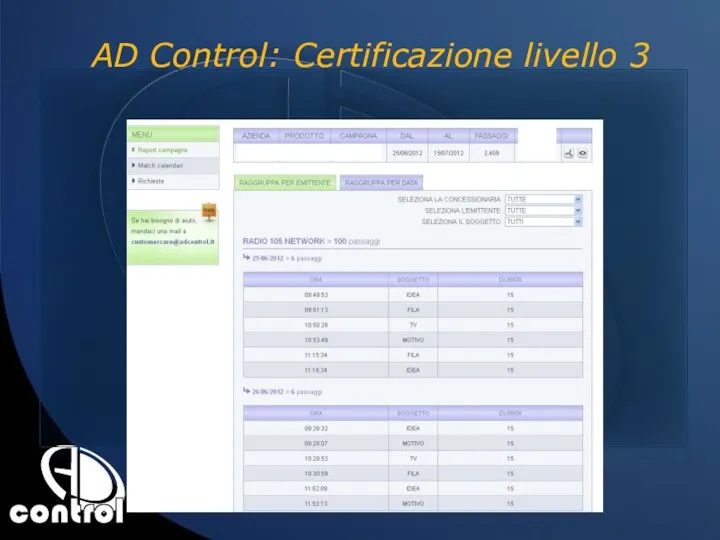 AD Control: Certificazione livello 3