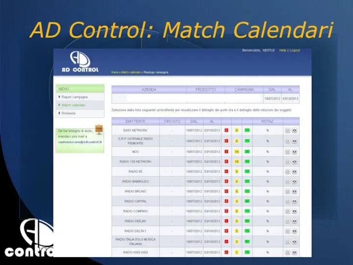 AD Control: Match Calendari