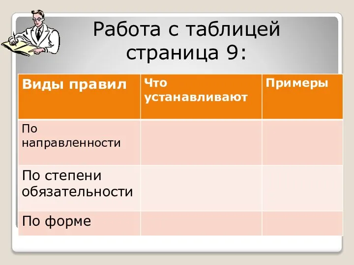 Работа с таблицей страница 59: Работа с таблицей страница 9: