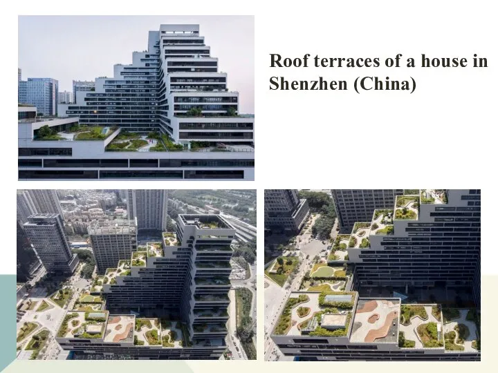 Roof terraces of a house in Shenzhen (China)