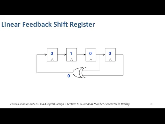 Linear Feedback Shift Register Patrick Schaumont ECE 4514 Digital Design II Lecture