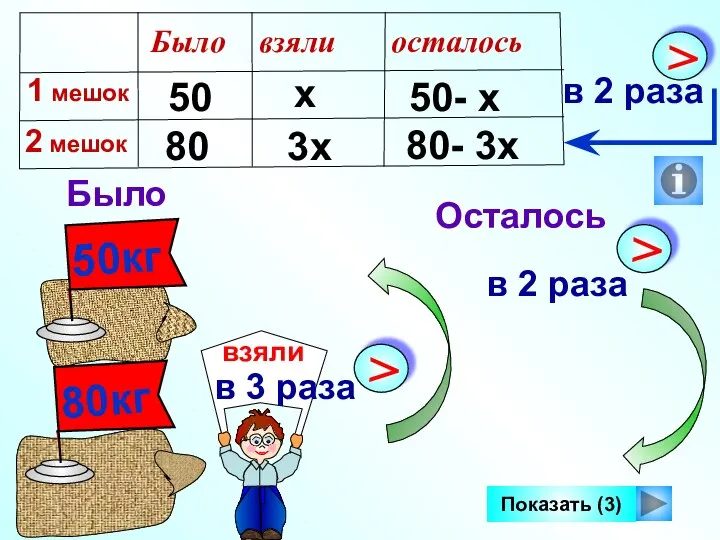 Было Осталось Показать (3) 50 80 50- х 80- 3х х 3х