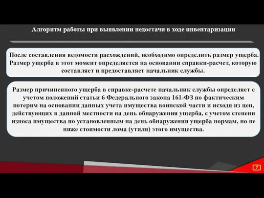 После составления ведомости расхождений, необходимо определить размер ущерба. Размер ущерба в этот