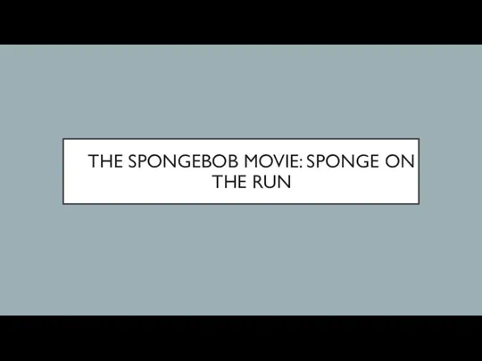 THE SPONGEBOB MOVIE: SPONGE ON THE RUN