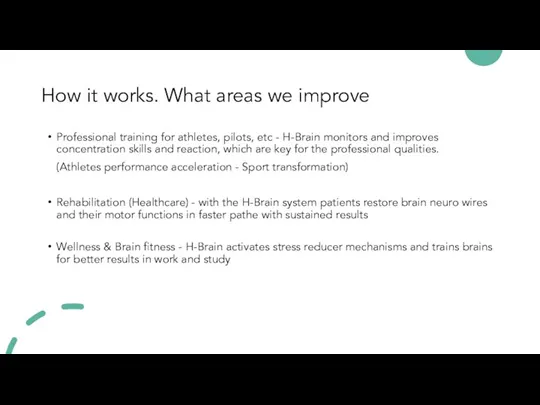 Professional training for athletes, pilots, etc - H-Brain monitors and improves concentration