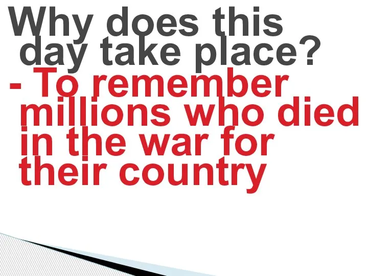 Why does this day take place? - To remember millions who died