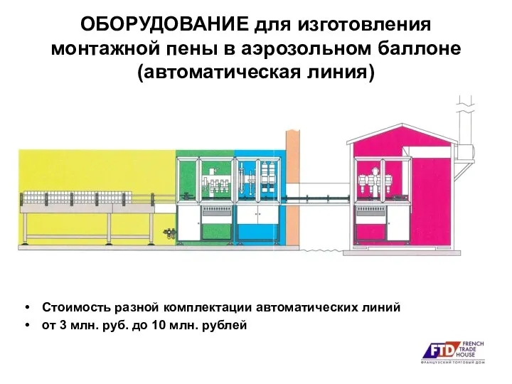 ОБОРУДОВАНИЕ для изготовления монтажной пены в аэрозольном баллоне (автоматическая линия) Стоимость разной